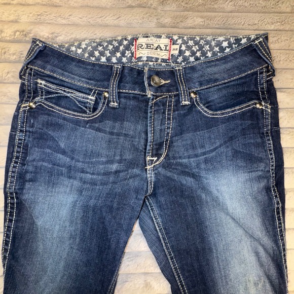 Ariat Jeans Women's 30 Straight Leg Dark Wash Stretch 30x30 Cowgirl Western Barn - Picture 3 of 13